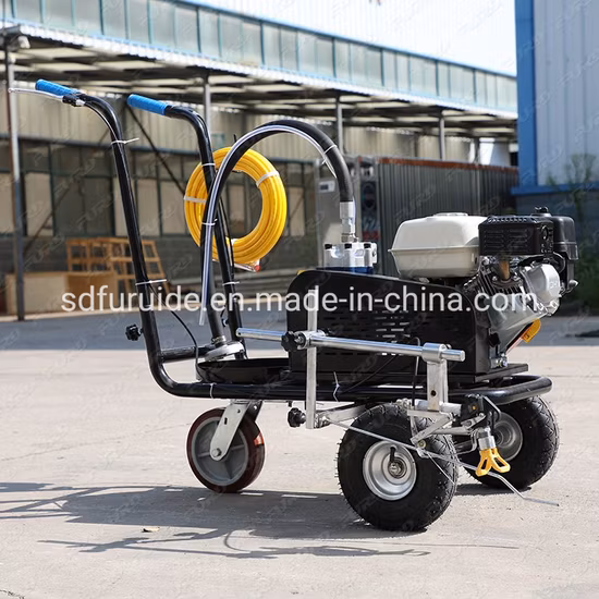 Cold Paint Spraying Road Line Stripping Machine with Gasoline Powered Hydraulic Booster